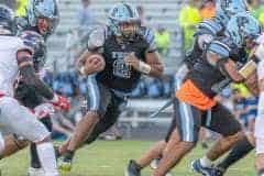 Nature Coast running back, Christian Comer, scored a touchdown and a game tying 2 point conversion to knot the game at 14-14 late in the fourth quarter. Photo by Joe DiCristofalo 9/8/23