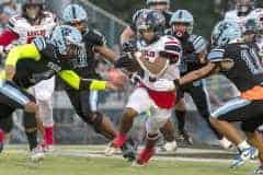 Springstead High, 4, Connor McCazzio looks for rushing room against NCT. Photo by Joe DiCristofalo