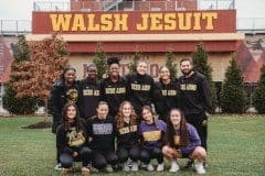 Hernando Girls team at Walsh Jesuit High School in Cuyahoga Falls, OH. Back row left to right: Coach Heaven Leigh Jackson, Makenzie Eltzroth, Olivia Brown, Grace Leota, Mariah Earl, Coach Kenneth Day. Front row left to right: Emma Bauknight, Julia Salgado, Sydney Bridenstine, Savanna Valle, Daniela Espinal. [Credit: Cynthia Leota]