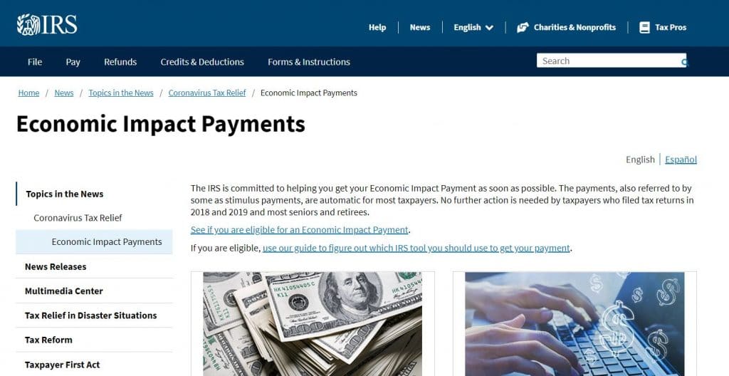 Tech Talk IRS Economic Impact Payment Website Hernando Sun