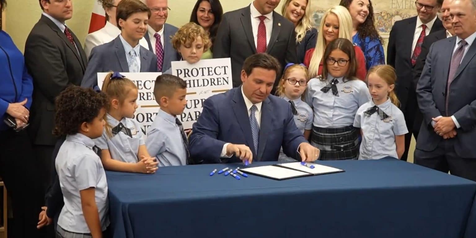 DeSantis Signs Parental Rights In Education Bill At Local School ...