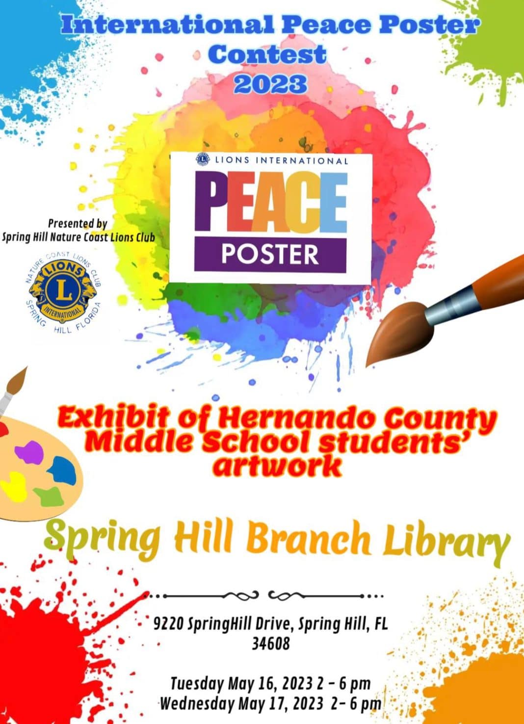 International Lions Peace Poster Contest - Hernando Sun