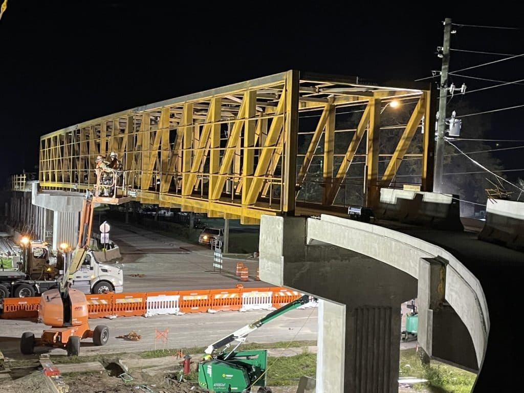 Bike trail bridge over SR50 is now in place - Hernando Sun