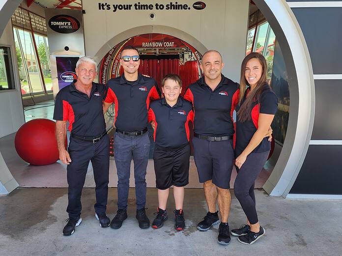 The Navarro family stands in front of their new location on Cortez Boulevard. From left to right: Joe, Benjamin, Jesse's son Samuel, Jesse, and Kaitlyn. [Photo by Austyn Szempruch]