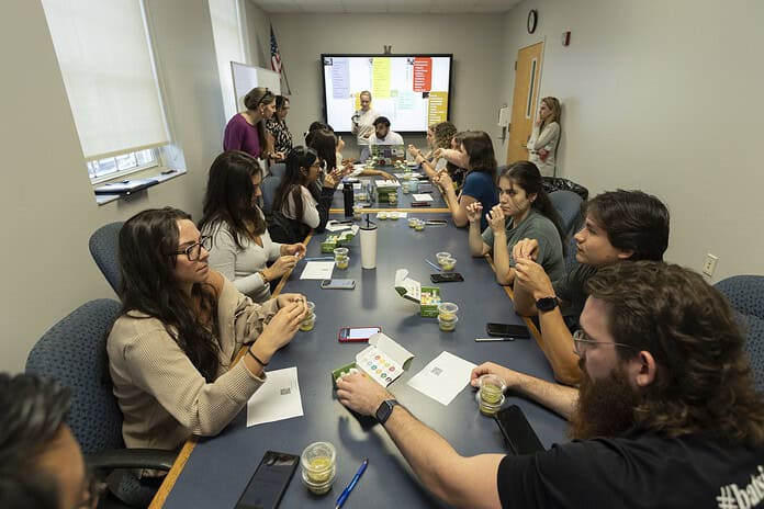 University of Florida students conduct hops aroma testing. [Photo courtesy of UF/IFAS]