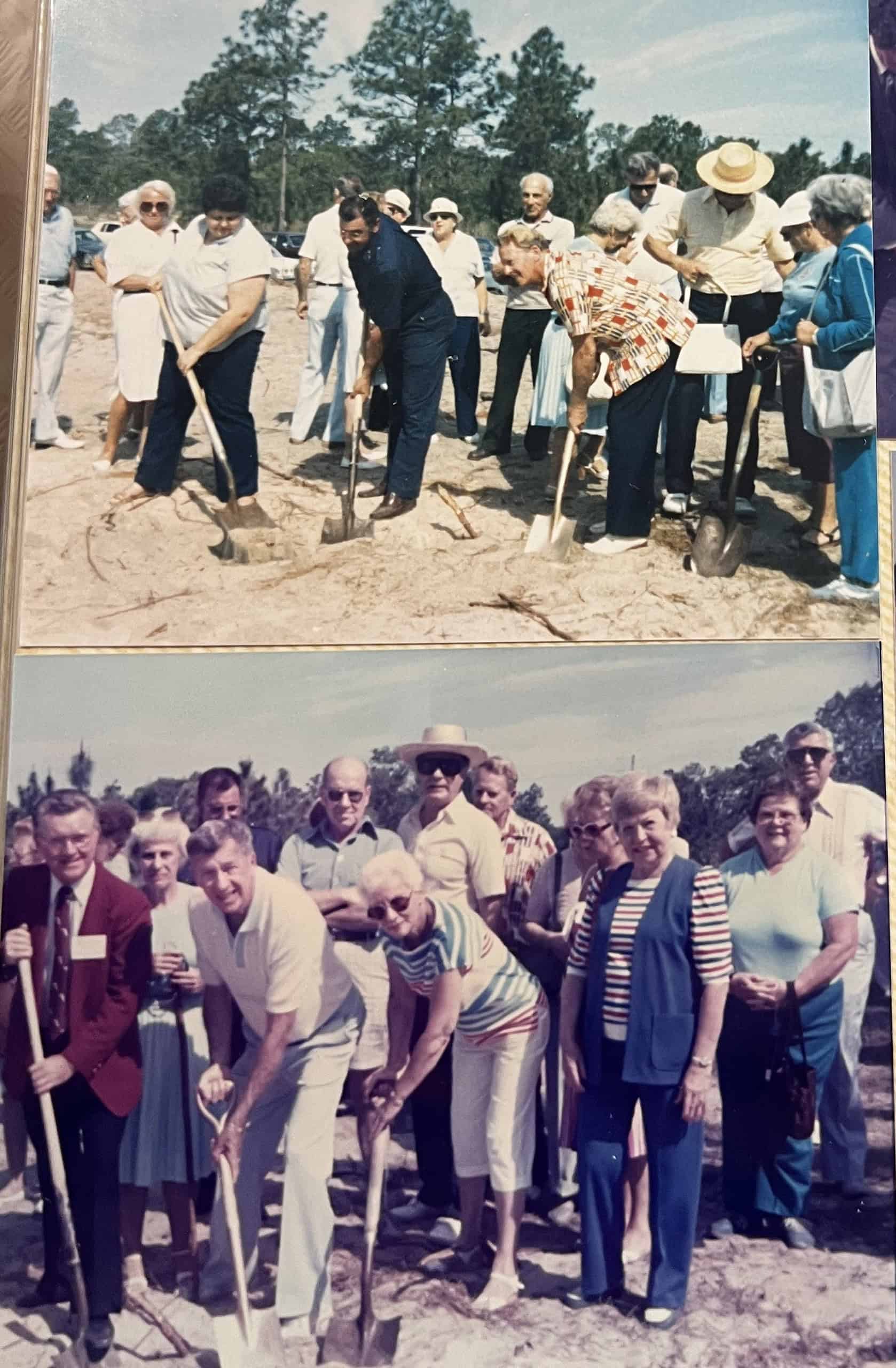 Photos of Temple Beth David's ground breaking in 1986. [Photo courtesy of TBD]