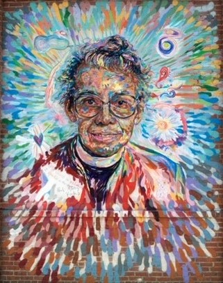 Pauli Murray in the World Mural and Community Monument.