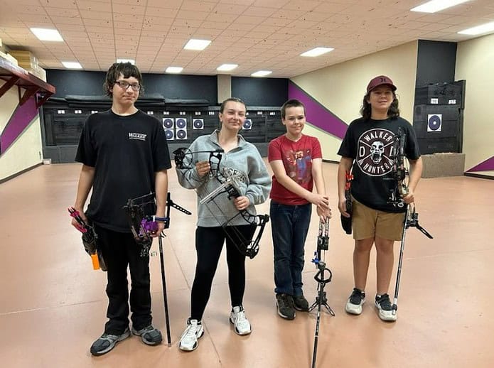 (Left to right) Christopher Nagy, Lilli Posey, James Miller and Bekem Papa emerged victorious at the FAA Indoor State Championships. [Photo by competitors parents provided by David Ireland]