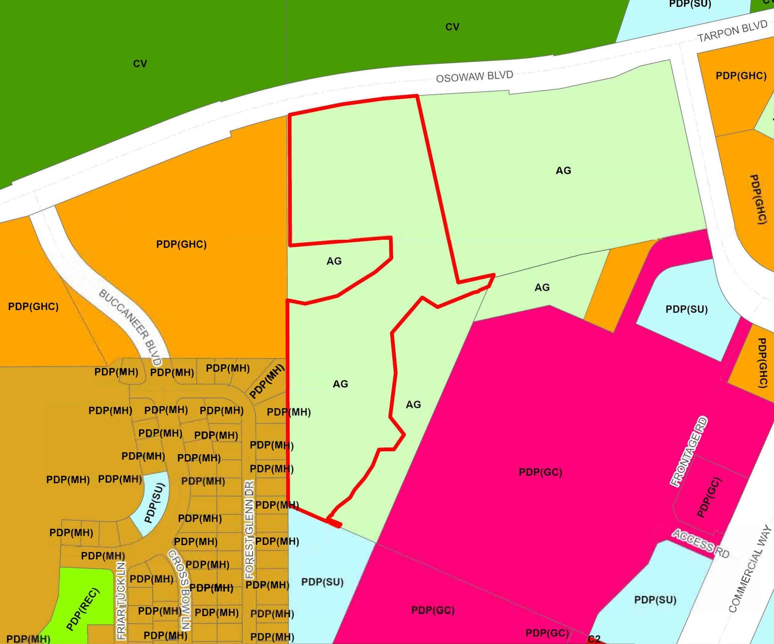 Zoning map of Osowaw property [Credit: Hernando County Central GIS]