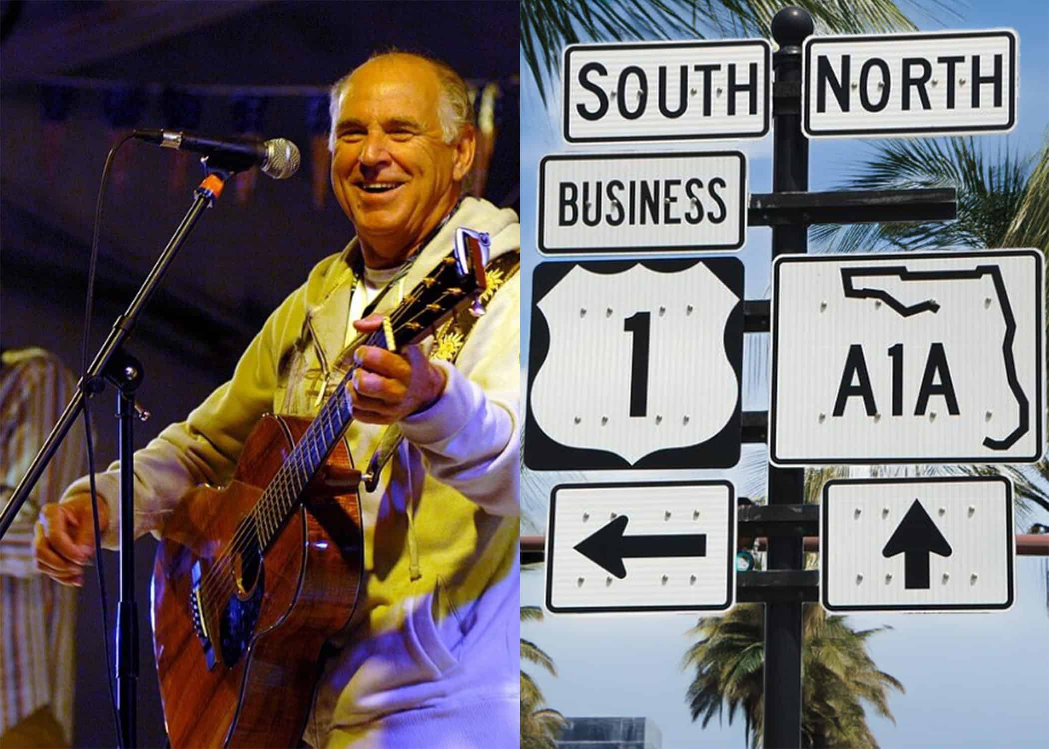 Composite Photo: Jimmy Buffet Performs on the USS Nimitz. [Credit: U.S. Navy photo by Chief Mass Communication Specialist Michael W. Pendergrass / A1A Public Domain]