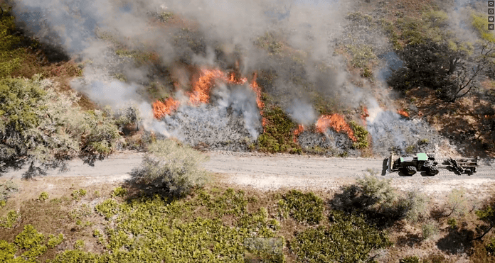 Aerial footage from a prescribed fire in the Green Swamp Wilderness Preserve where District land management staff burned 320 acres.