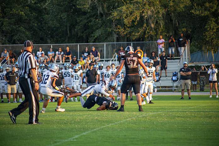 NCT player tackles Citrus player. [Photo by Hanna Maglio]