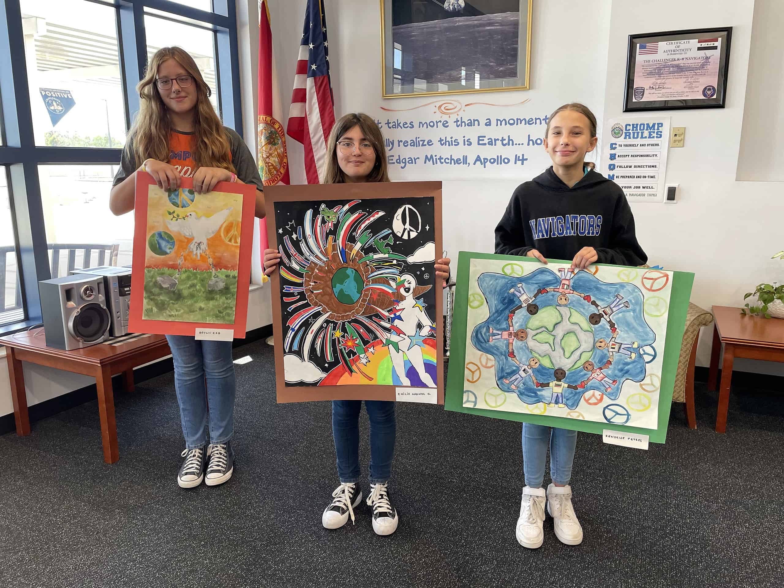 (L-R) 1st place: Brynn Erb -CK8, 2nd place: Emilie Garcell-Gonzalez- CK8, and Honorable mention winner Kendelle Peters, also CK8 [Photo courtesy of Zuzana Talbot]