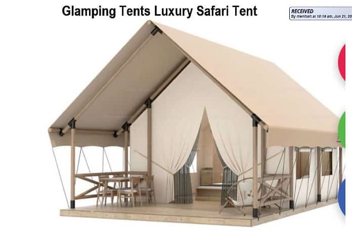 Glamping Tent example provided by applicant