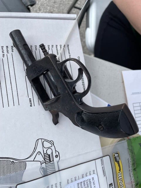 Firearm found during the search of the residence at 21334 Campbell Drive. [Credit HCSO]