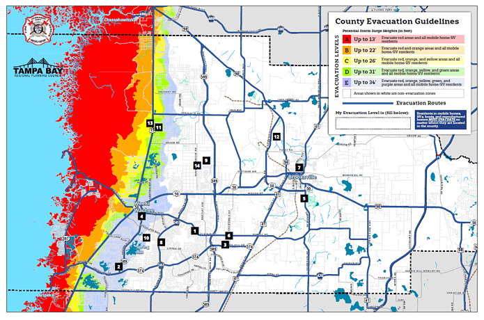 Hernando County Evacuation Map