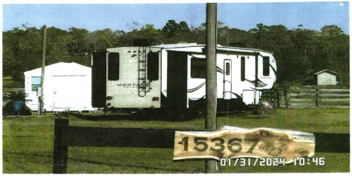 Photo of Tilwick's travel trailer [Credit: Hernando County Gov.]