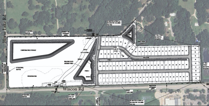 Proposed development on the corner of Horselake Rd and Wiscon. [Credit: Newkirk Engineering Inc.]