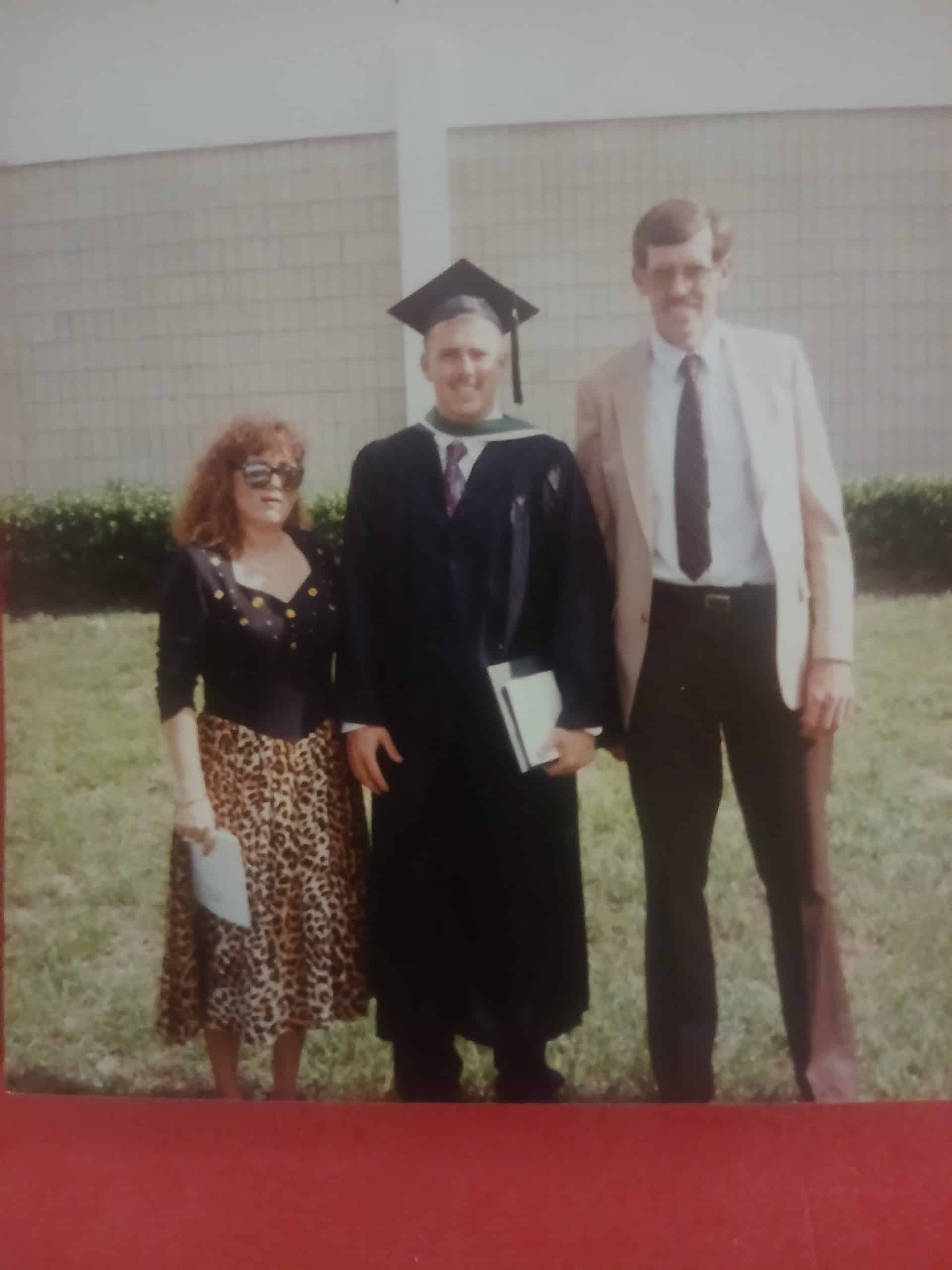 Mary and Gregg O'Connell with Ryan at his graduation from Saint Leo in 1994. [Photo courtesy of Greg O'Connell]