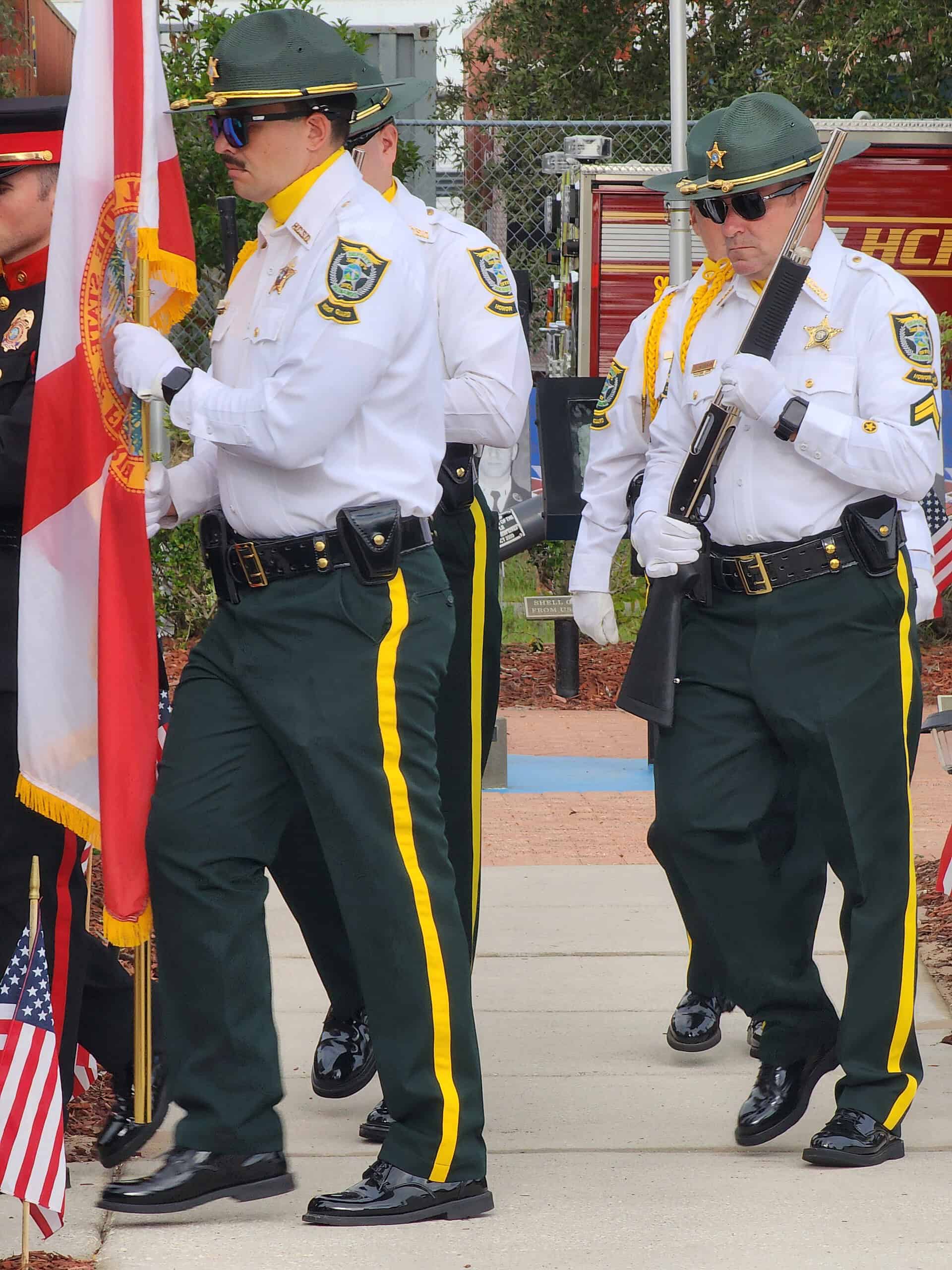 The Color Guard presents the colors at the local VFW Post during Wednesday's 9/11 remembrance. [Photo by Austyn Szempruch]