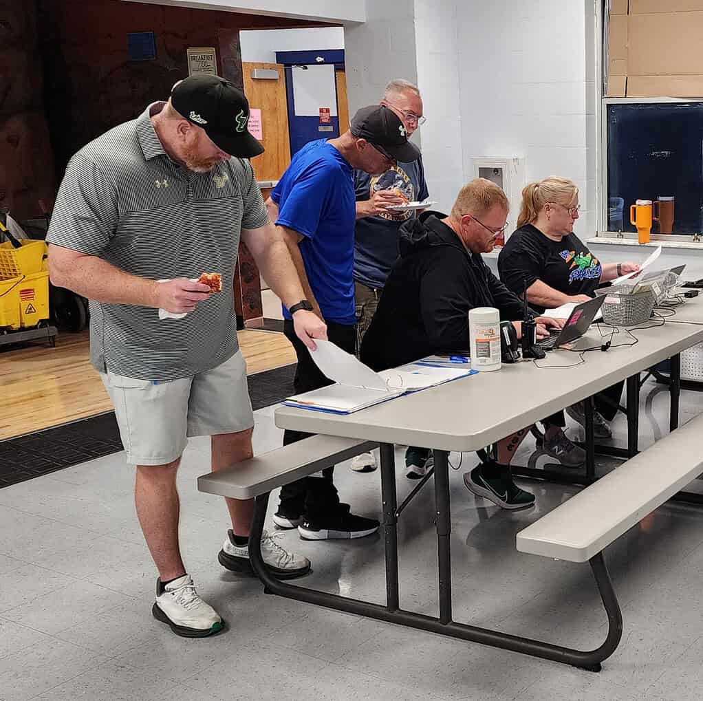 Staff at the public shelter at West Hernando Middle School. [Credit: Austyn Szempruch]