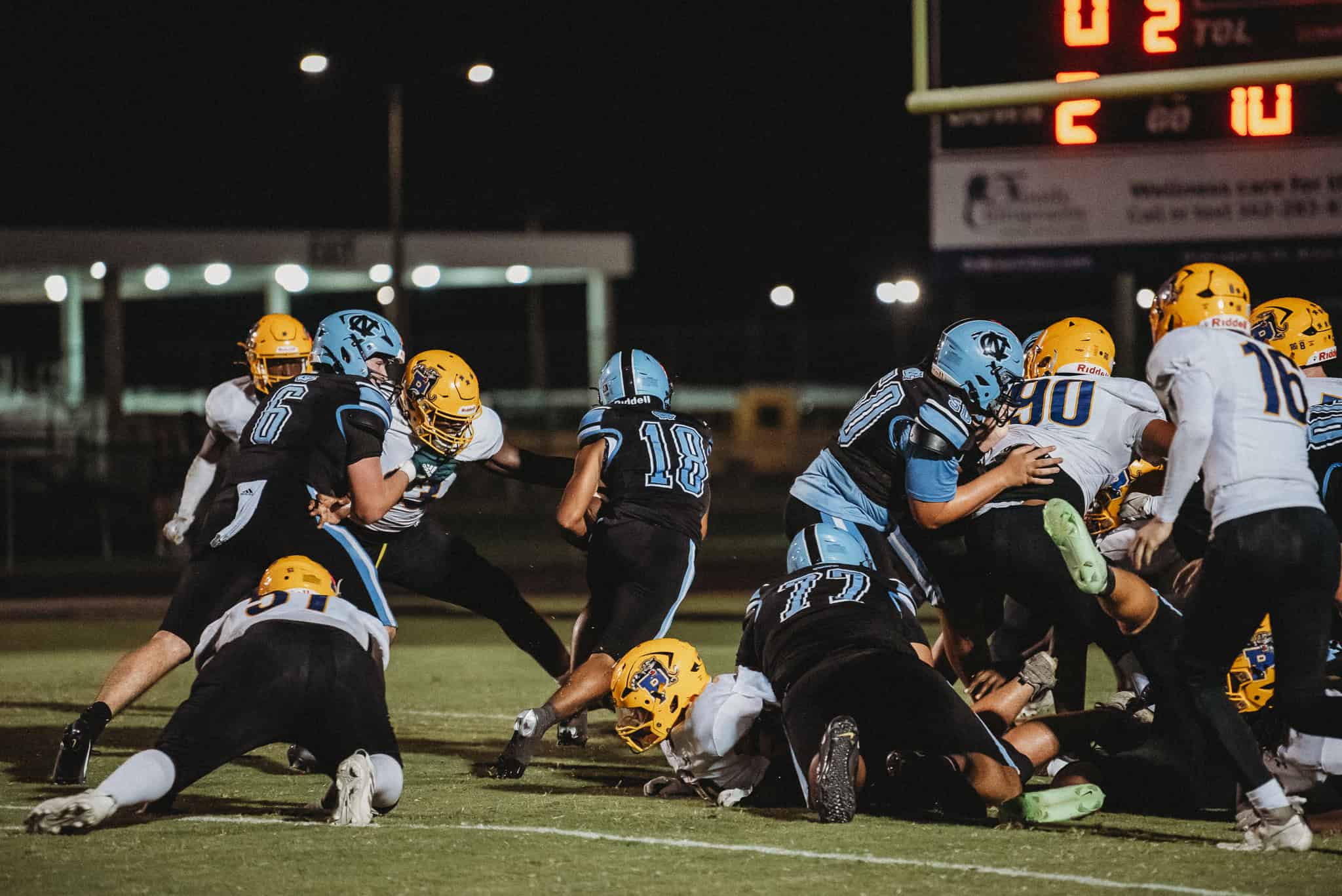 LJ Elwin (#18) of Nature Coast rushes in for a touchdown against Palatka. [Photo by Cynthia Leota]