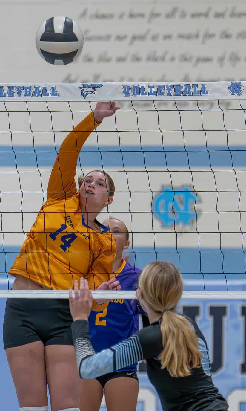 Hernando High, 14, Lillian Jernigan hits against Nature Coast Wednesday in Brooksville.  [Photo by Joe DiCristofalo]