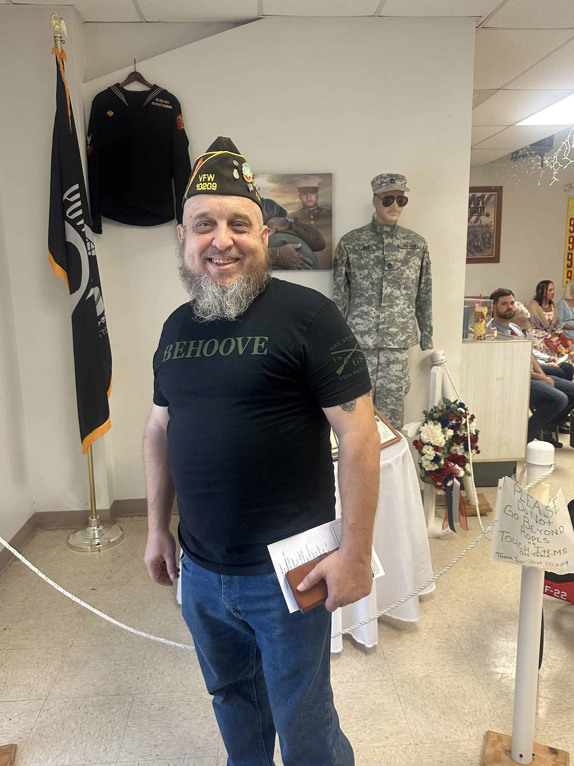 VFW Commander Kenneth Michael who delivered "George Washington's Prayer" [Credit: Summer Hampton]