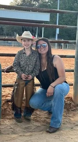 Jimbo and his momma, Ariel Dixon at the rodeo. [Photo provided]