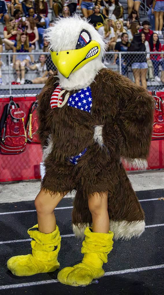 Springstead High School mascot, the Eagle, cheering on from the sideline. (Photo by Hanna Maglio)