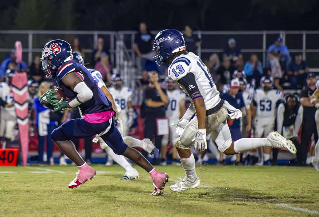 Springstead's Tyree Davis being chased downfield. (Photo by Hanna Maglio)