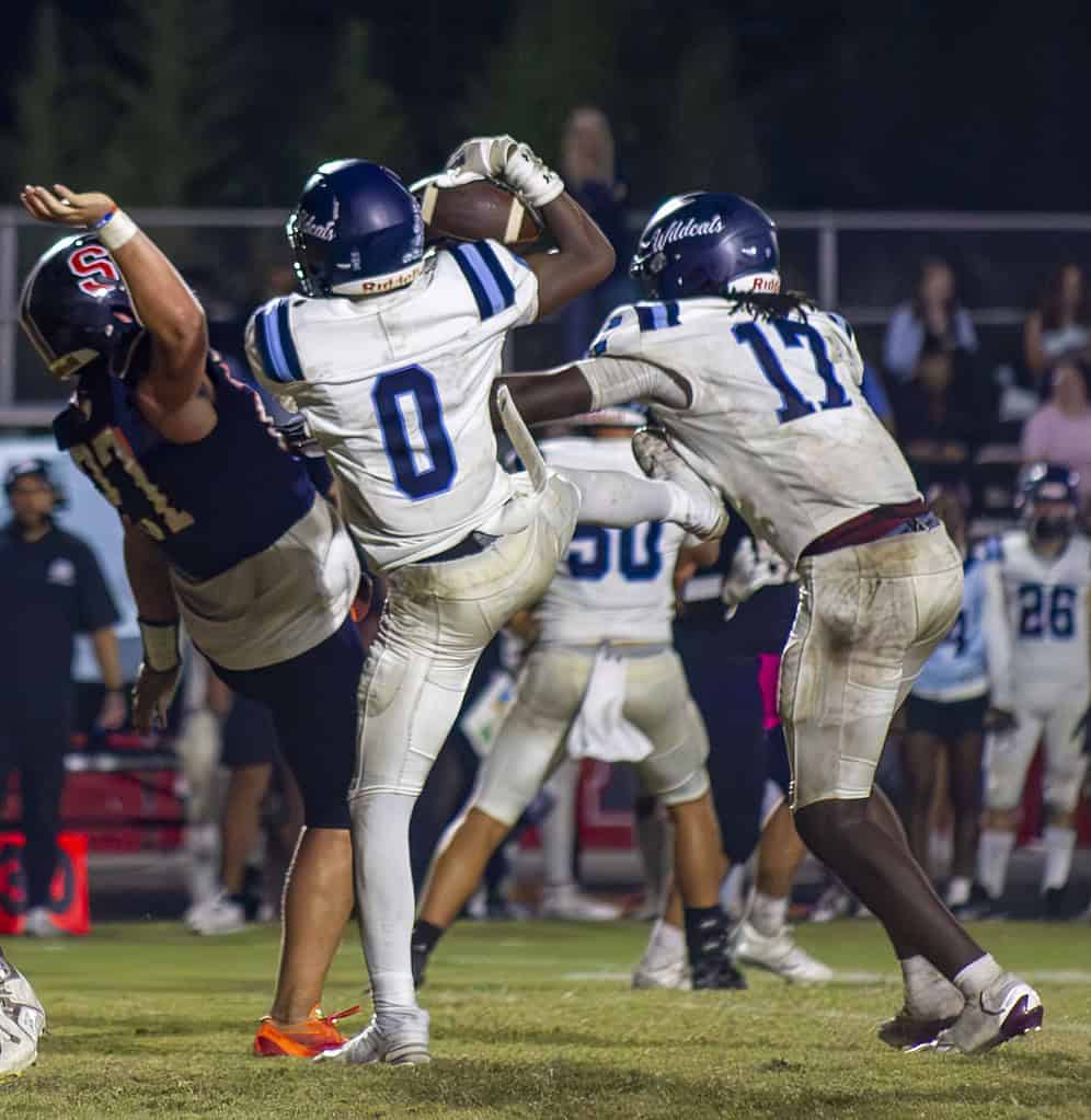 Wildcat's Sincere Allen receives the ball. (Photo by Hanna Maglio)