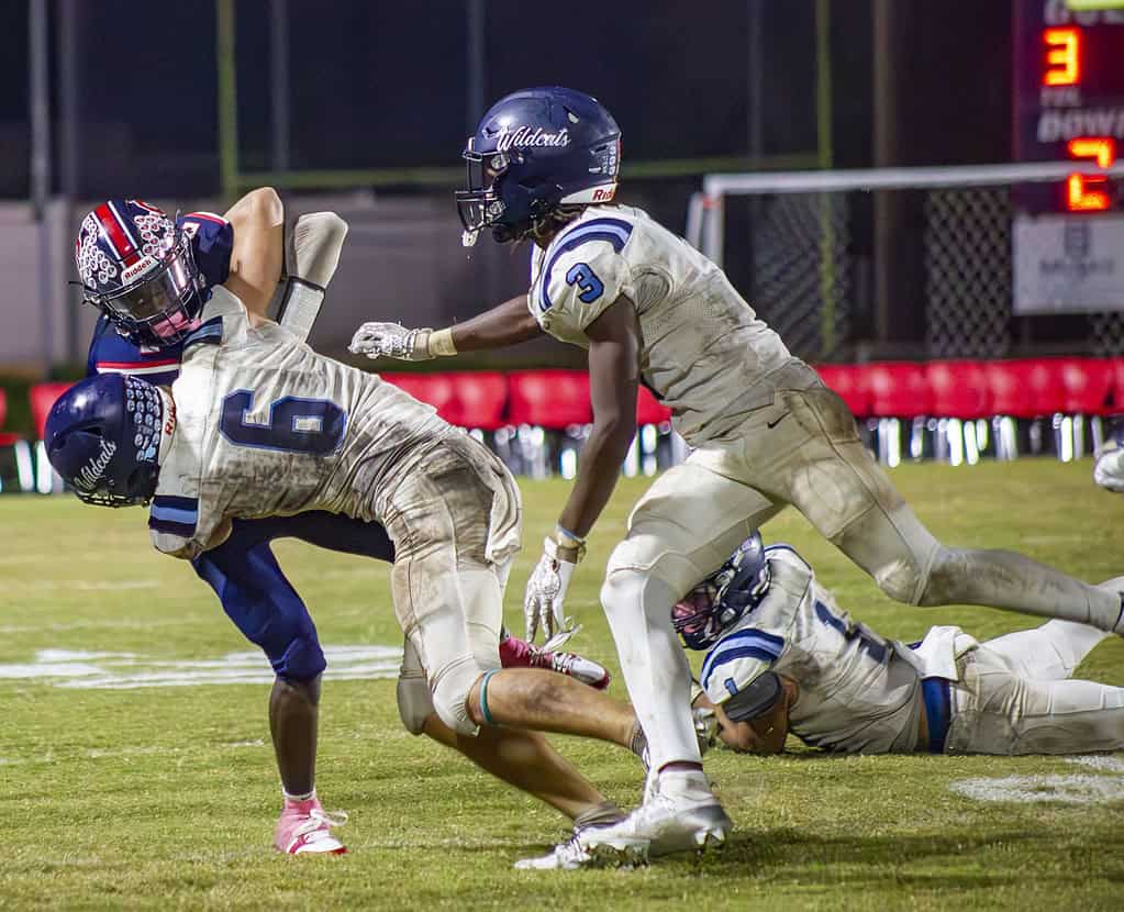 Wildcat's Cain Huff tackles Springstead player.(Photo by Hanna Maglio)