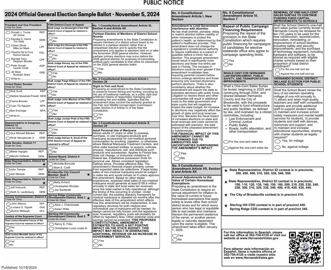 Sample Ballot For 2024 Election - Myrle Leoine