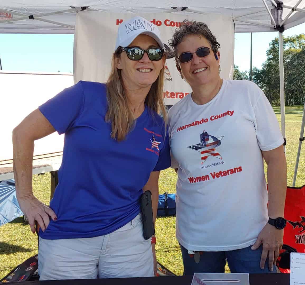 (L-R) Tina Budzisz, Nancy Wray with Hernando County Women Veterans [Photo by Sarah Nachin]