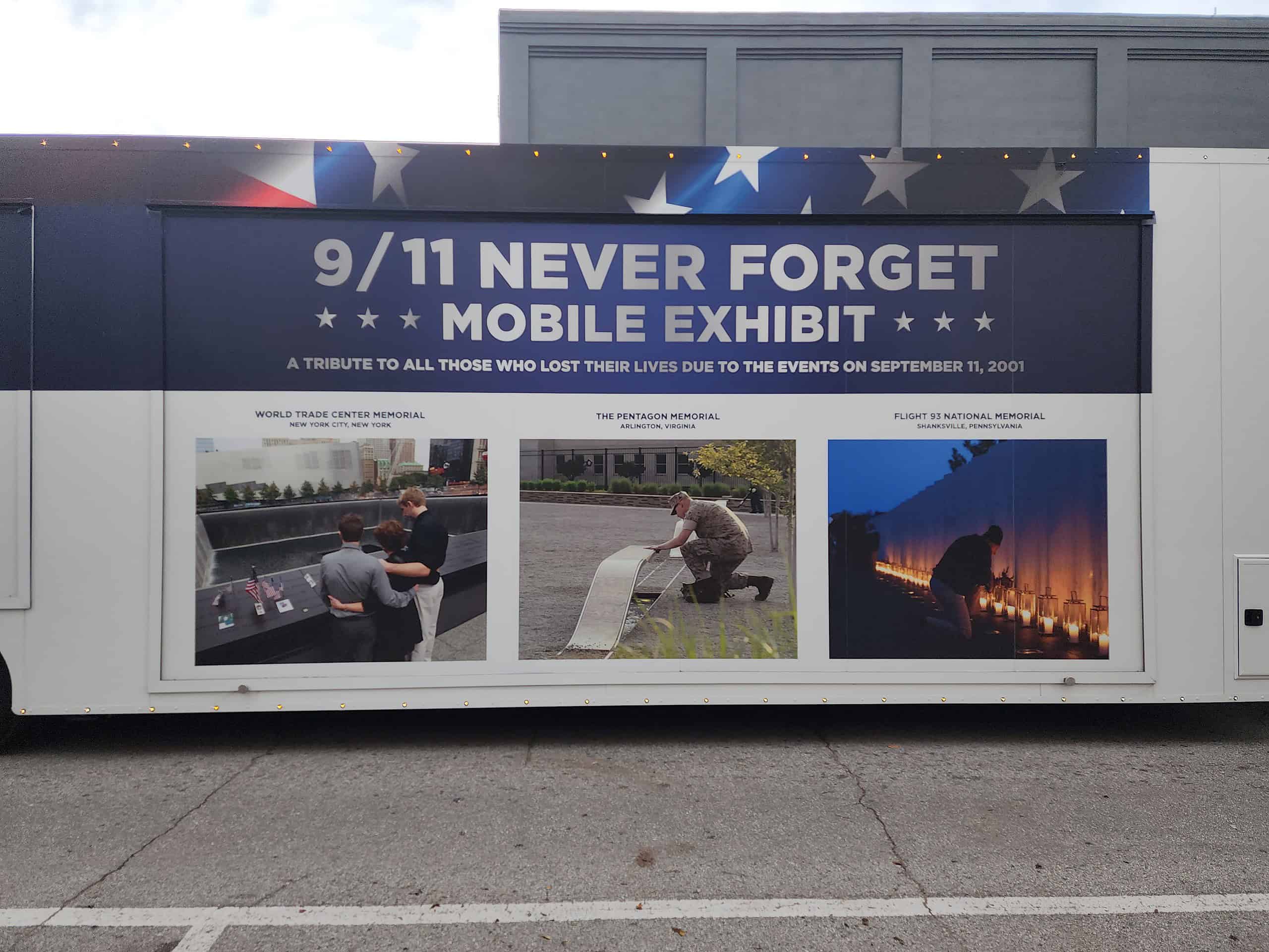 The 9/11 Never Forget Exhibit set up shop in Brooksville on Thursday. [Photo by Austyn Szempruch]