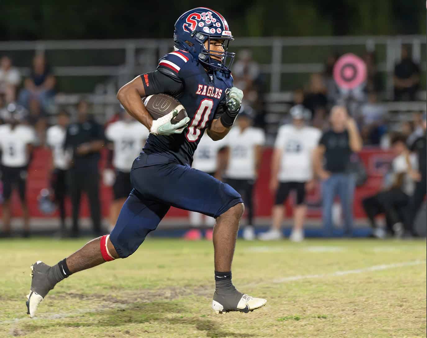 Springstead High, 0,  Chadiell Echavarria scored on a 67-yard pass and run Thursday against Gaither High at Booster Stadium. [Photo by Joe DiCristofalo]