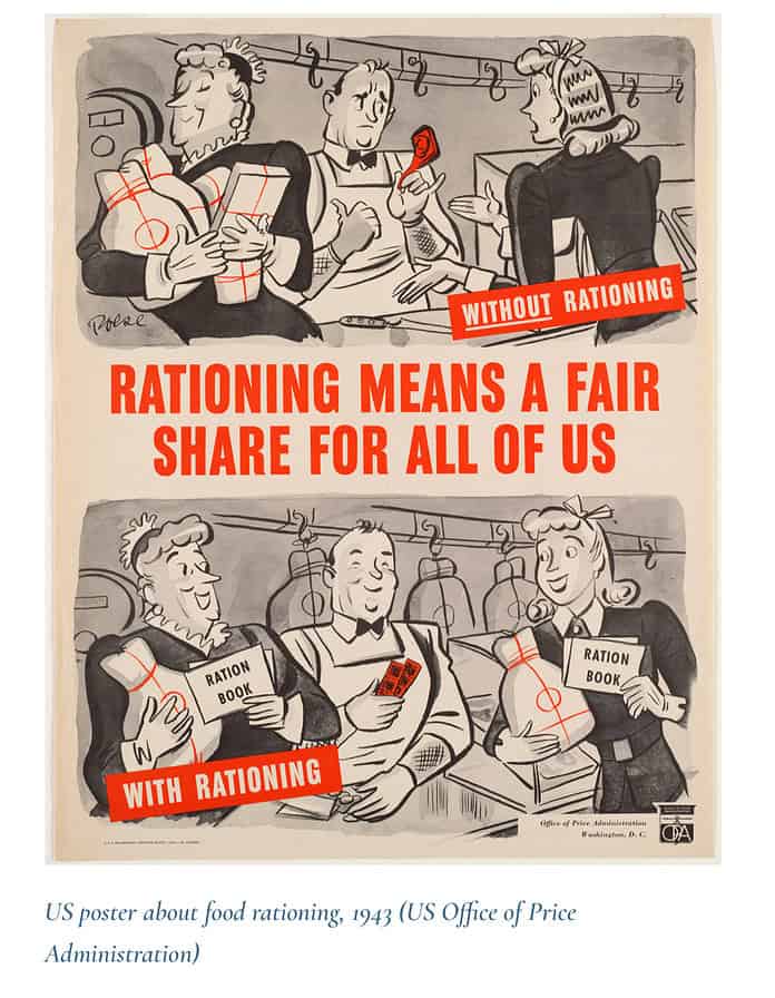 US poster about food rationing, 1943. [Photo credit: US Office of Price Administration]