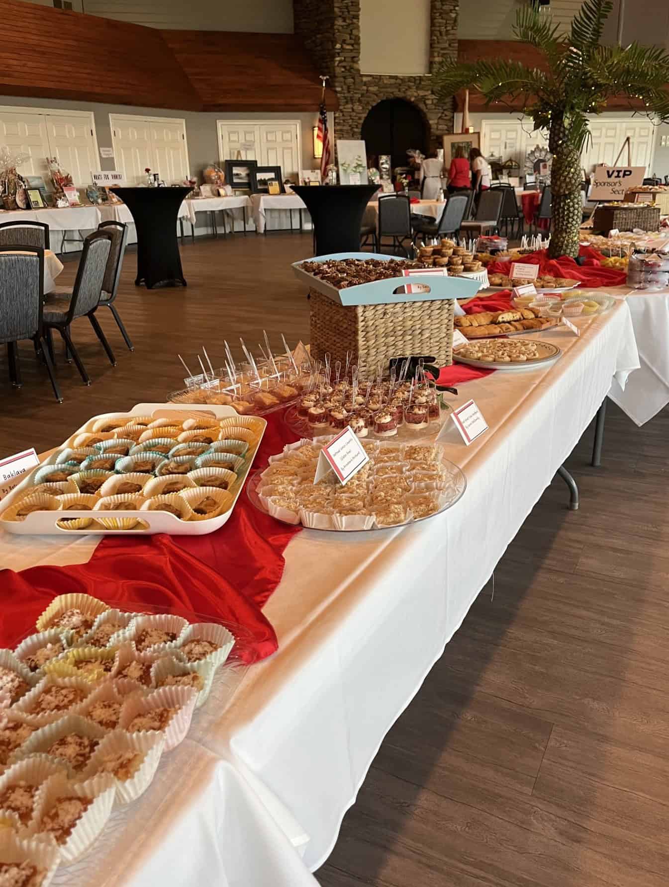 An impressive display of mini desserts offered at the Crescent Community Clinic's Dessert Extravaganza fundraiser held on Oct. 29, 2024.[Photo by Sue Quigley