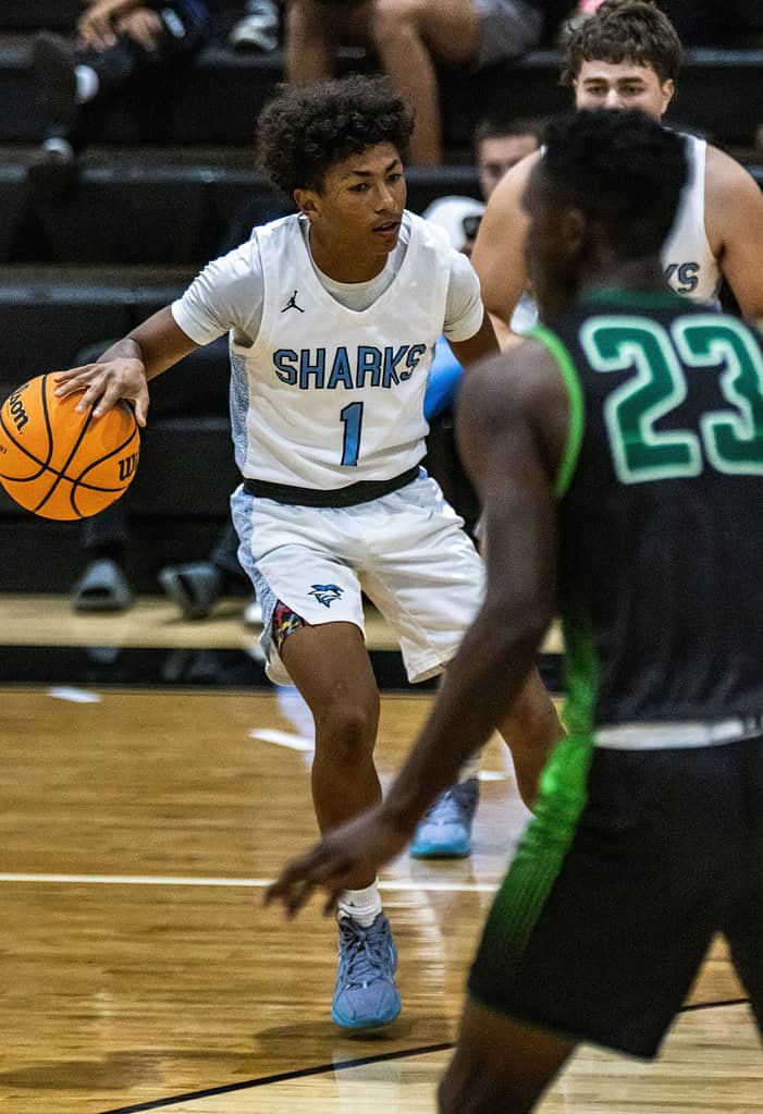 Sharks' No. 1 Jr. Aveion Jackson [Photo credit: Austen Aupperlee]