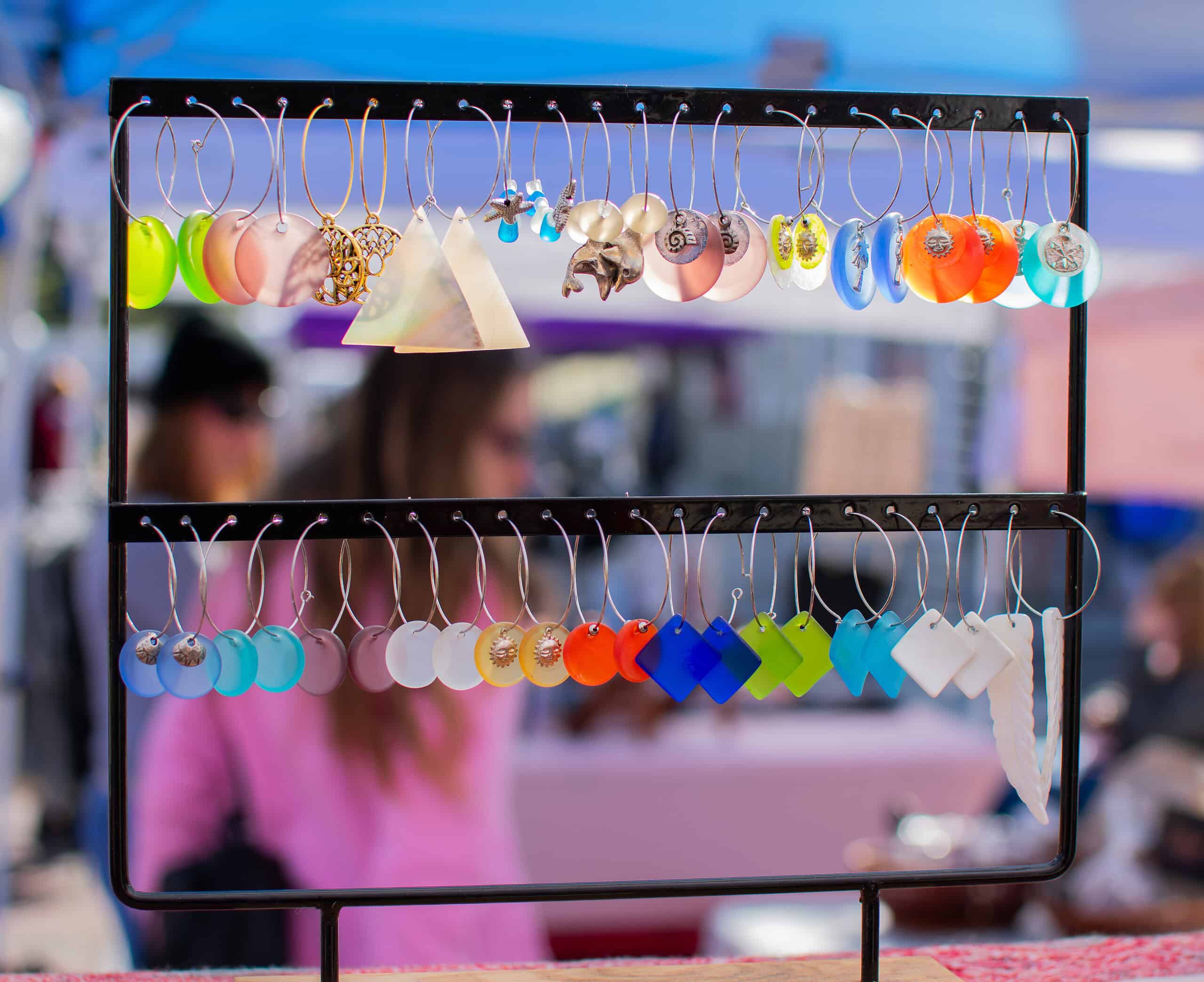 Earrings by Diverse Designs by Dawn at Small Business Saturday outdoor market, November 30, 2024. [Credit: Jenifer Truitt]