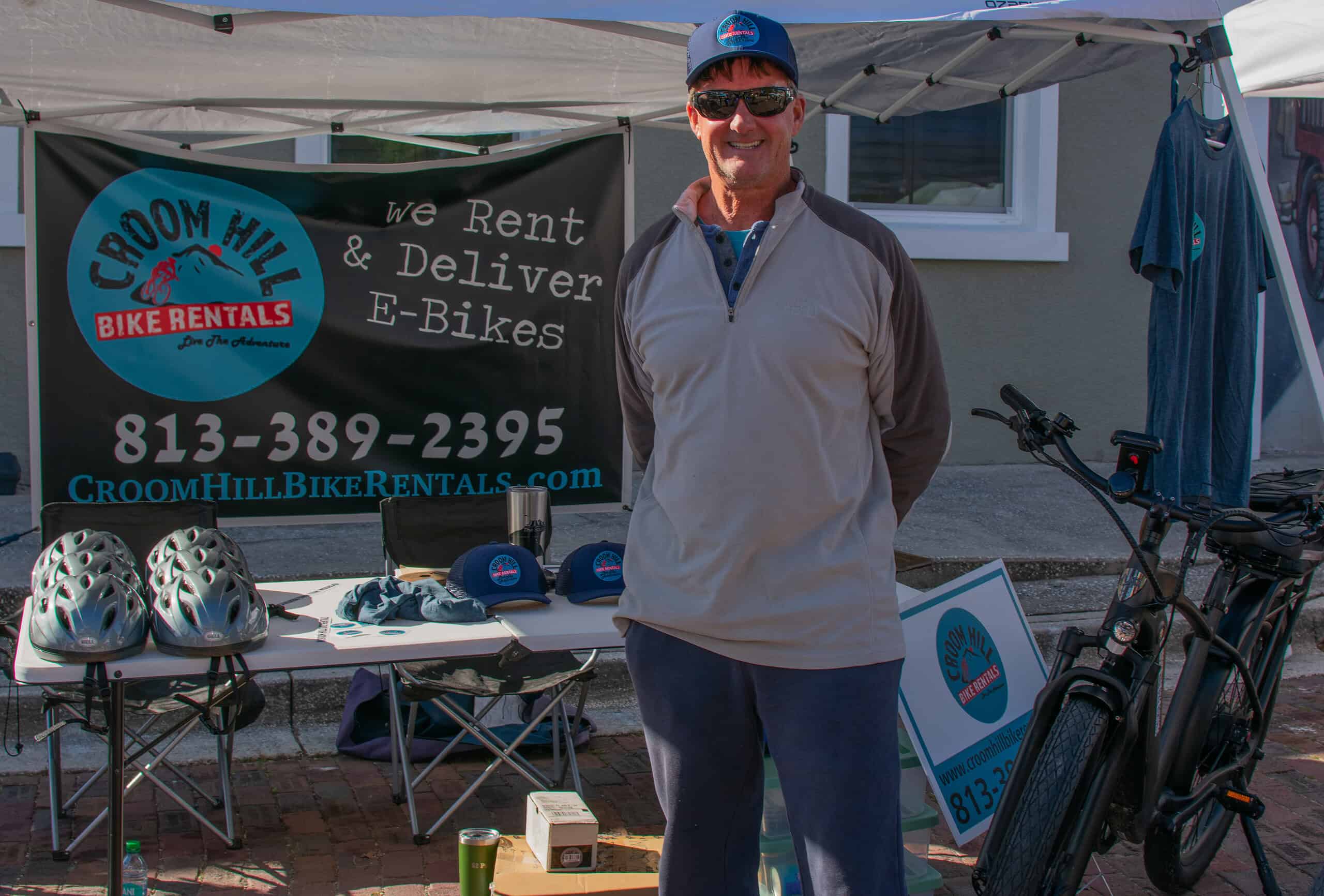 David Ellis of Croom Hill Bike Rentals at the Small Business Saturday outdoor market, November 30, 2024.