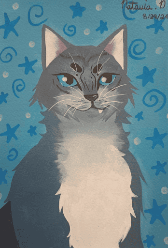 “Blue Cat” by Pasco-Hernando State College art student Natavia Doster [Courtesy photo].
