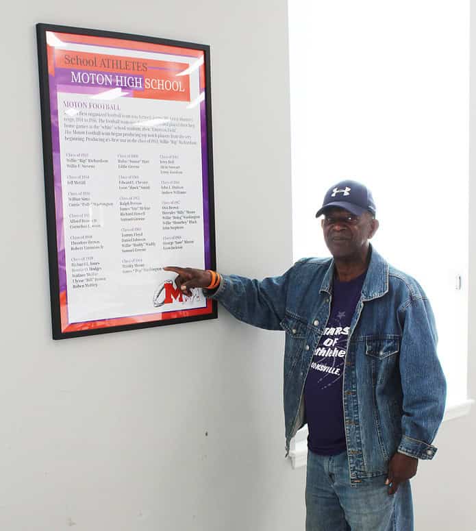 John Mobley, president of the Moton High School Preservation Society spearheaded the project to display the history of Moton High School. [Credit: Austyn Szempruch]