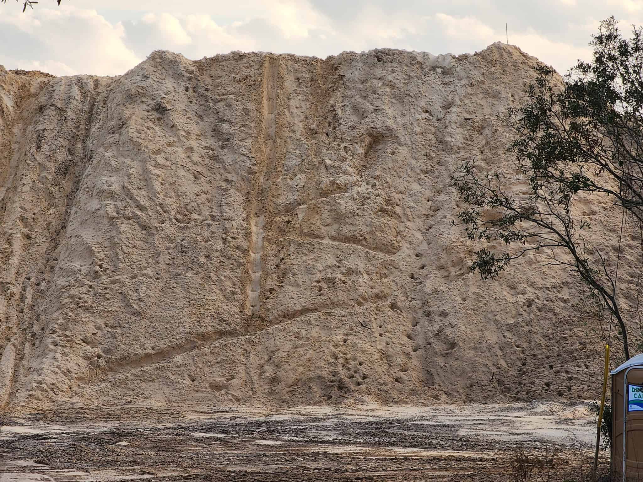 Lake Hideaway giant sand pile. [Staff Photo]