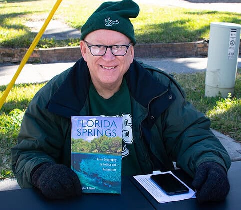 Local author Christoper F. Meindl displays his new book at Booksville on January 25, 2025. [Photo by Jenifer Truitt]