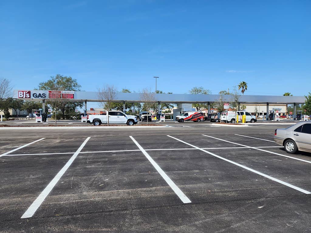 BJs gas station at the Coastal Way plaza on the west side of the parking lot for BJs [Credit: Austyn Szempruch]