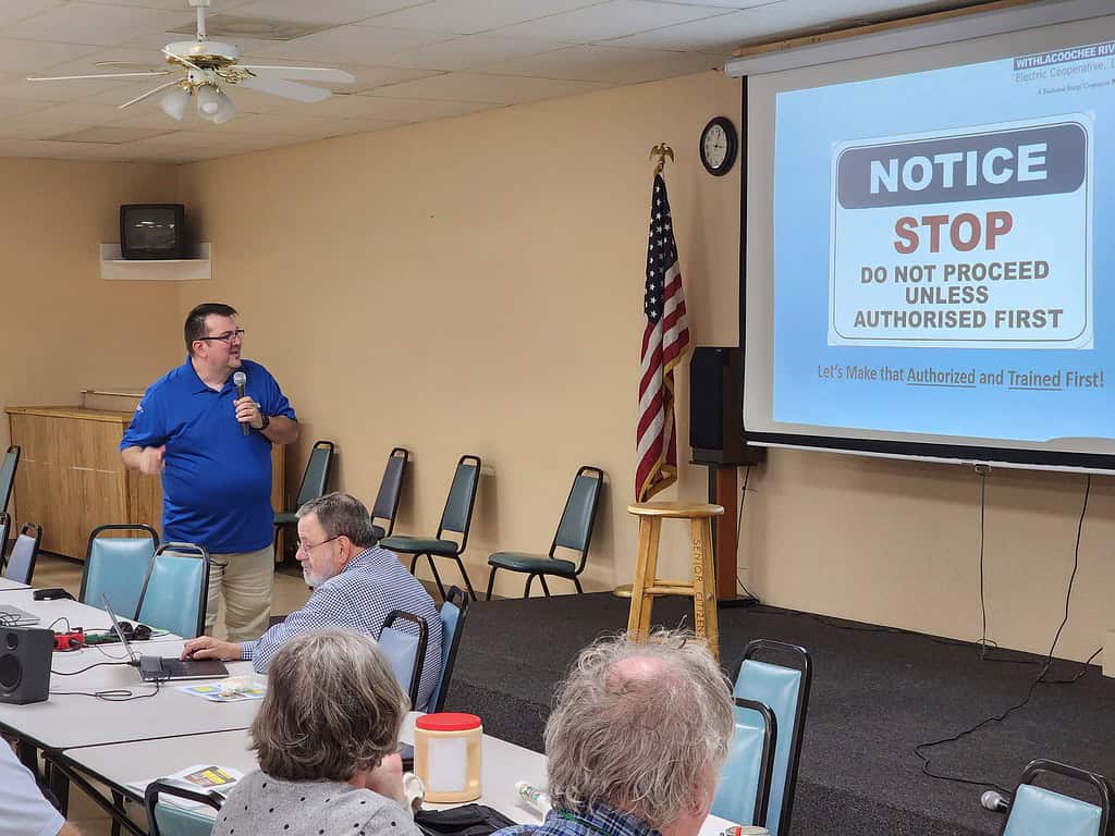 Mike Gayda speaks at Monday's Hernando Computer Club Meeting. [Photo by Austyn Szempruch]