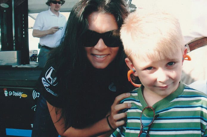 Danica Patrick and Collin Robinson at a race in 2008. [Photo courtesy of Larry D. Clifton]